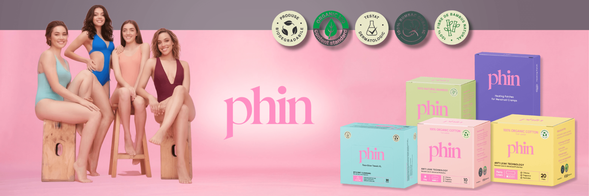 banner brand Phin absorbante si tampoane din bumbac organic